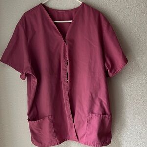 Women's Pink Button-Up Scrub